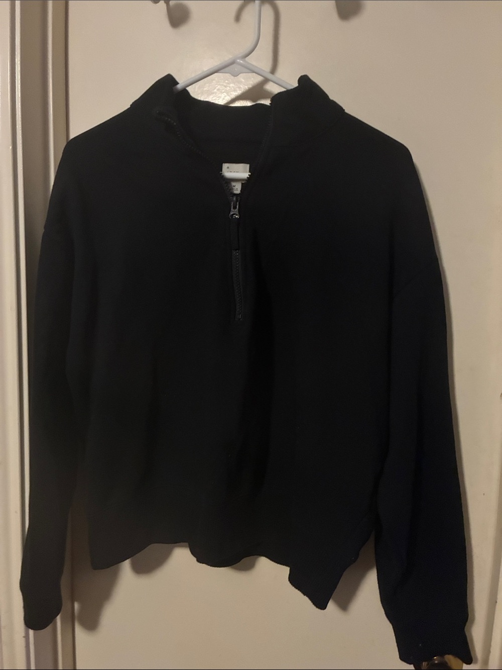 a new day Black Half-Zip Crewneck Sweater